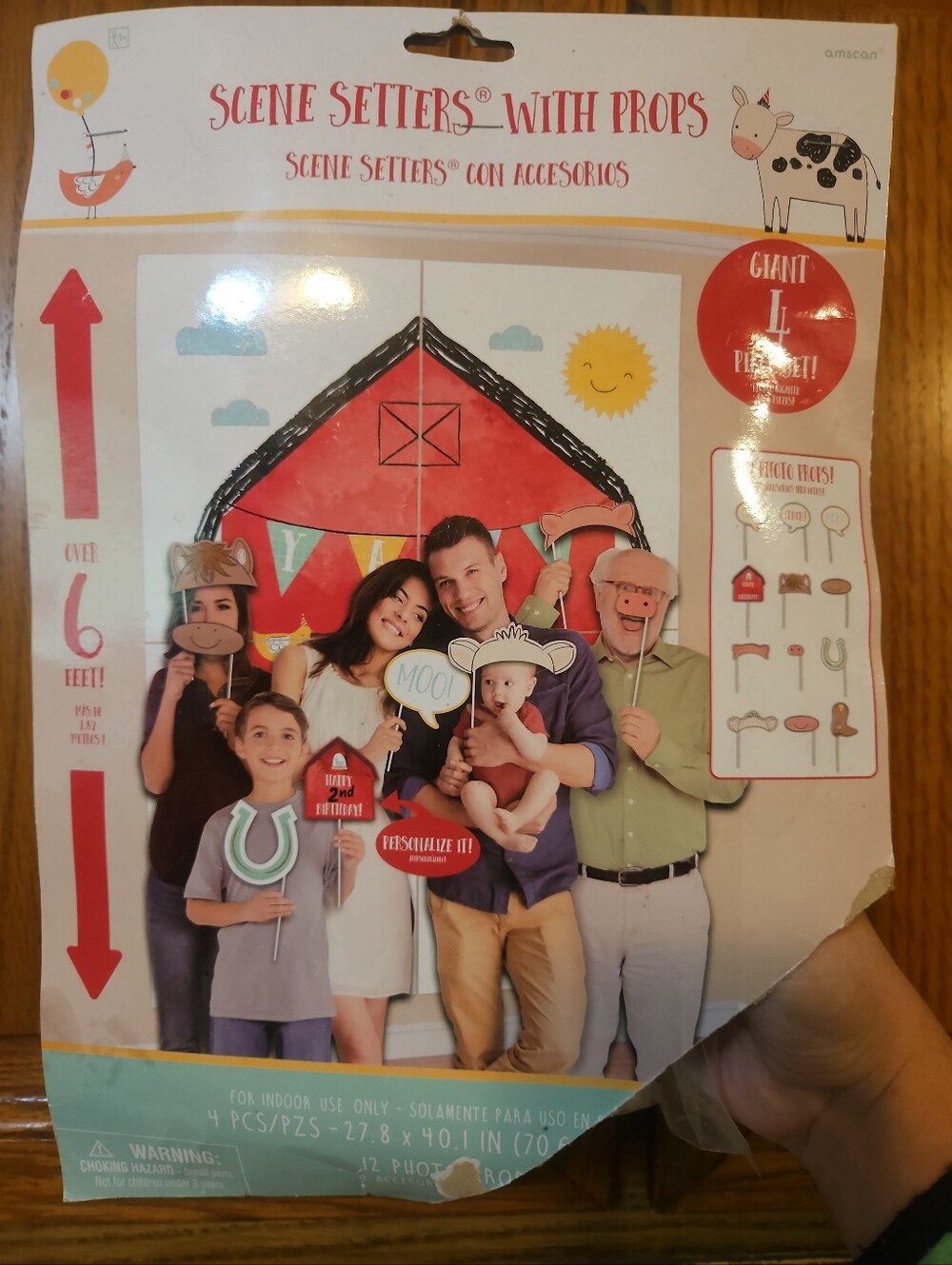 Barnyard Scene Setter with Photo Props Farm Party Decorations: NEW